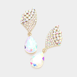 Crystal rhinestone teardrop evening earrings