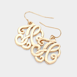 -H- Script Monogram Earrings