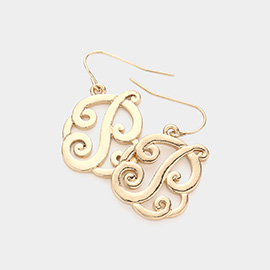 -P- Script Monogram Earrings