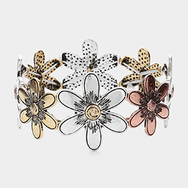 Daisy Flower Link Stretchable Bracelet