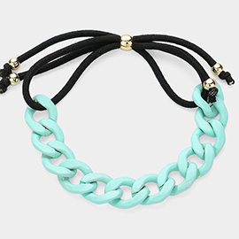 Colored Curb Chain Adjustable Bracelet