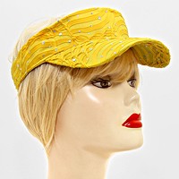 Crystal Accented Ruffled Fashion Visor