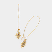 Hamsa Hand Drop Thread Earrings