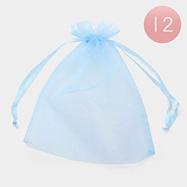 12PCS - 6.75 X 9.5 Ribbon Organza Gift Bags