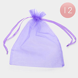 12PCS - 6.75 X 9.5 Ribbon Organza Gift Bags