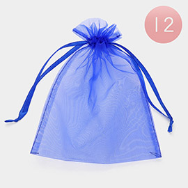 12PCS - 6.75 X 9.5 Ribbon Organza Gift Bags