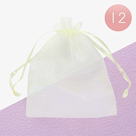 12PCS - 6.75 X 9.5 Ribbon Organza Gift Bags