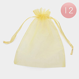 12PCS - 6.75 X 9.5 Ribbon Organza Gift Bags