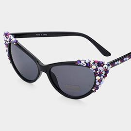 Crystal Cat Eye Sunglasses