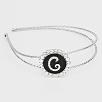 'C' Crystal Accented Monogram Headband