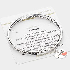 A friend is.. Message Heart Charm Bracelet