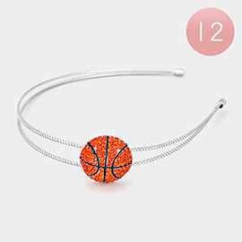 12PCS - Crystal Pave Basketball Headbands