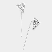 Crystal Accented Delta Ear Pin Earrings