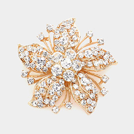 Crystal Rhinestone Flower Pin Brooch