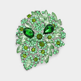 Floral Crystal Rhinestone Pin Brooch