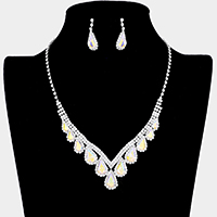 Teardrop Crystal Rhinestone Collar Necklace