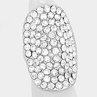 Crystal Rhinestone Pave Stretch Cocktail Ring