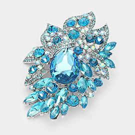 Crystal Rhinestone Petal Brooch / Pendant