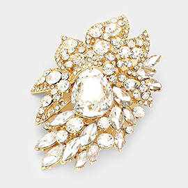 Crystal Rhinestone Petal Brooch / Pendant