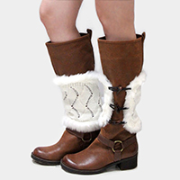 Fur Lined Duffle Knit Boot Toppers