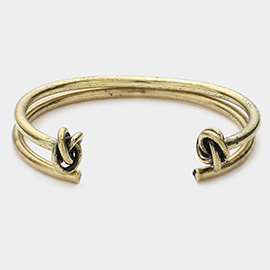 Layered Metal Knot Cuff Bracelet