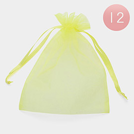 12PCS - 6.75 X 9.5 Ribbon Organza Gift Bags