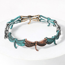 Vintage Metal Dragonfly Stretch Bracelet