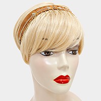 Arrow Pattern Suede Metal Chain Fringe Drop Headband