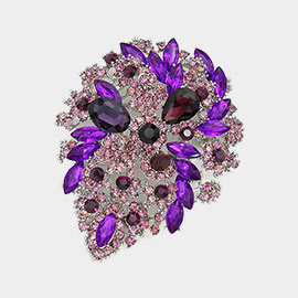 Floral Crystal Rhinestone Pin Brooch