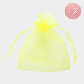 12PCS - 5.5 X 6.5 Ribboned Organza Gift Bags