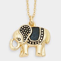 Metal Elephant Pendant Necklace