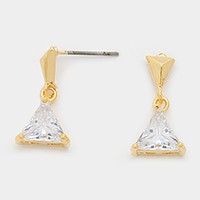 Crystal Cubic Zirconia CZ Triangle Earrings