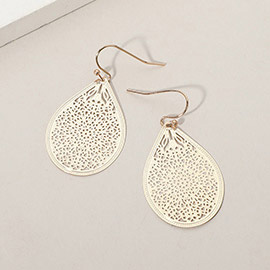 Metal Filigree Teardrop Earrings