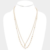 Double Layer Crystal Pearl Necklace