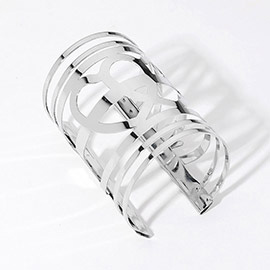 Wide Metal Cage Heart Arm Cuff Bracelet