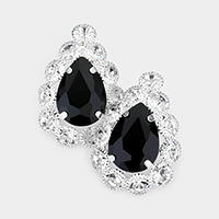 Crystal rhinestone teardrop earrings