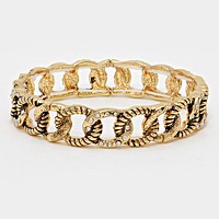 Embossed metal stretch bracelet