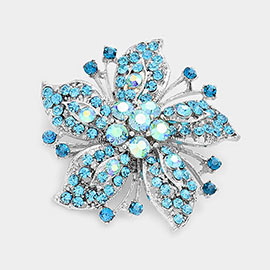 Crystal Rhinestone Flower Pin Brooch