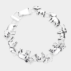 Metal Elephant Link Magnetic Bracelet