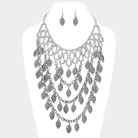 LEAF DROP TRIBAL WARRIOR STATEMENT NECKLACE