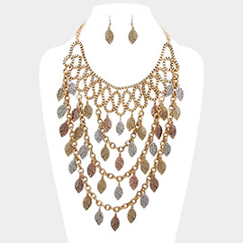 LEAF DROP TRIBAL WARRIOR STATEMENT NECKLACE