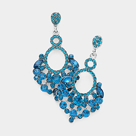 Marquise Crystal Chandelier Statement Evening Earrings