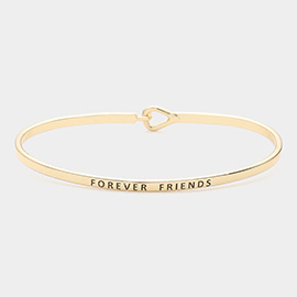 FOREVER FRIENDS Message Thin Brass Metal Hook Bracelet