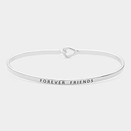 FOREVER FRIENDS Message Thin Brass Metal Hook Bracelet