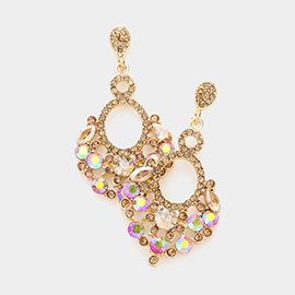 Marquise Crystal Chandelier Statement Evening Earrings