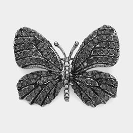 Rhinestone Pave Butterfly Pin Brooch