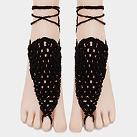 1Pair - Crochet lace up anklets