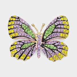 Rhinestone Pave Butterfly Pin Brooch