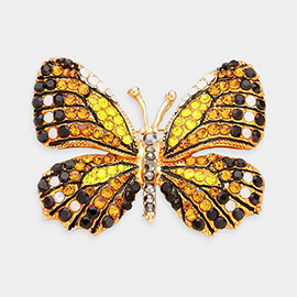 Rhinestone Pave Butterfly Pin Brooch