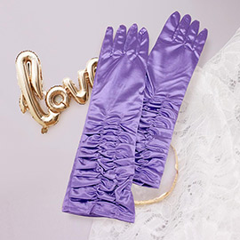 Dressy satin ruffle gloves